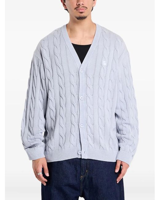 Carhartt Blue Cable-Knit Cardigan