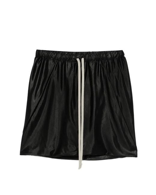 Rick Owens Black Drawstring-Waistband Shorts
