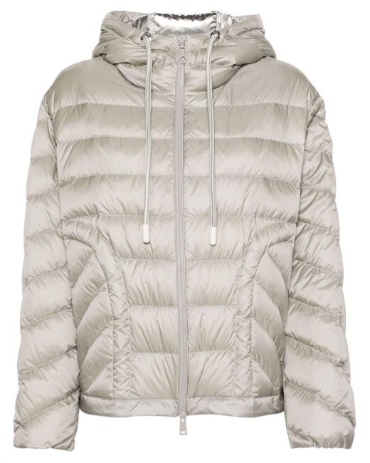 Moncler Gray Delfo Quilted Hooded Jacket