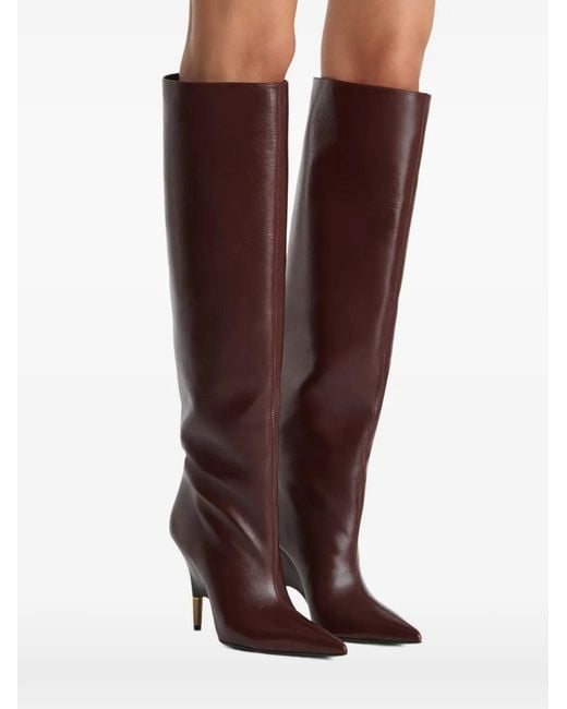 Khaite Red Bella Knee-High Boots