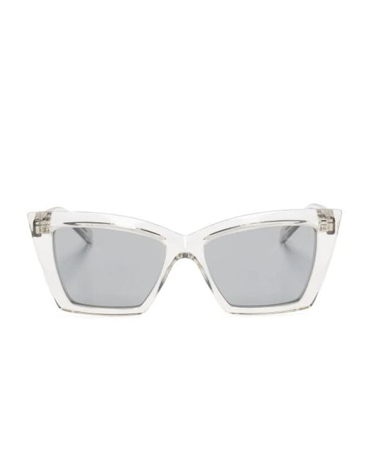 Lunettes De Soleil À Monture Papillon Saint Laurent en coloris White