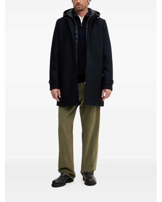 Geox Blue Single-Breasted Coat for men