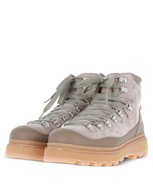 Moncler Gray Peka Trek Lace-Up Boots for men