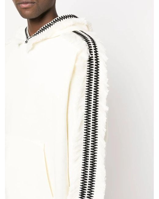 RITOS White Embroidered-Detail Hoodie for men