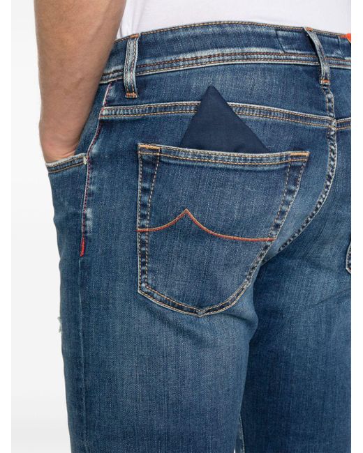 Jacob Cohen Halbhohe Slim-Fit-Jeans in Blue für Herren