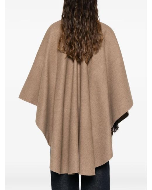 Ermanno Scervino Natural Collared Buckled Cape