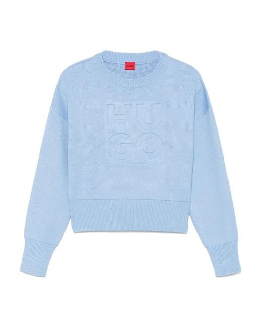 HUGO ロゴ セーター Blue