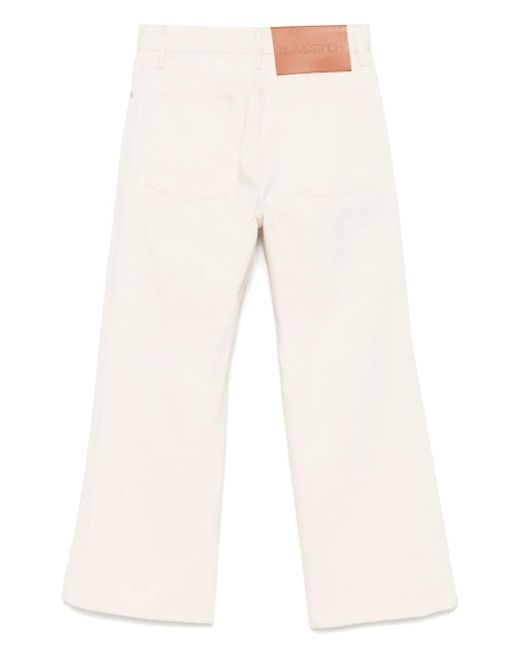 Jil Sander White Logo-Patch Jeans