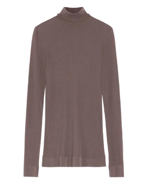 Top con cuello alto Lemaire de color Brown