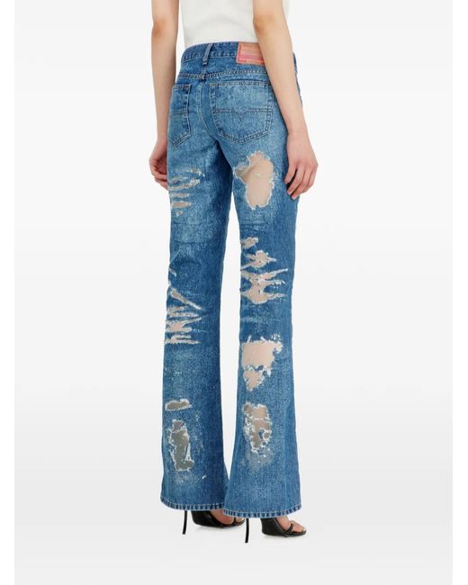 DIESEL Blue X Tinder 1969 D-Ebbey Distressed-Effect Jeans