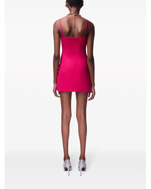 Area Pink Heart-Motif Twill Mini Dress