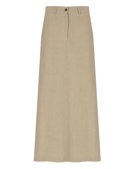 Antonelli Natural Slit-Pocket Maxi Skirt