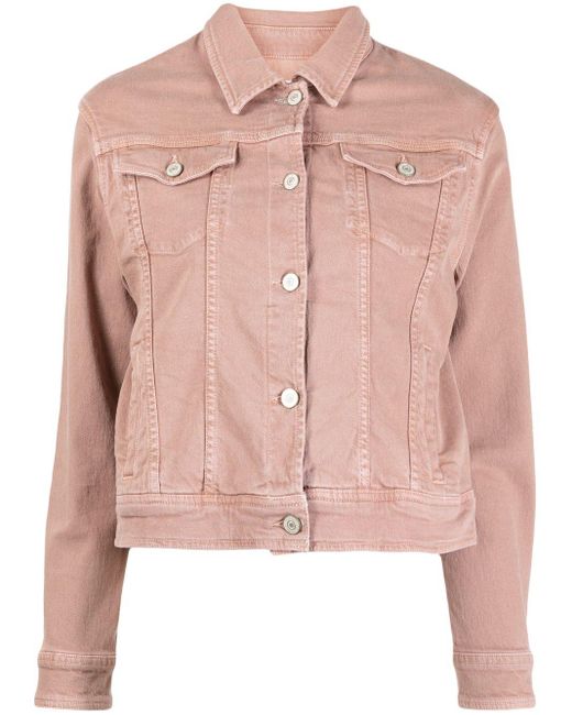 PS by Paul Smith Button-up Denim Jacket in Pink | Lyst