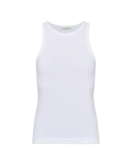 By Malene Birger White Mani Ribbed-Knit Tank Top