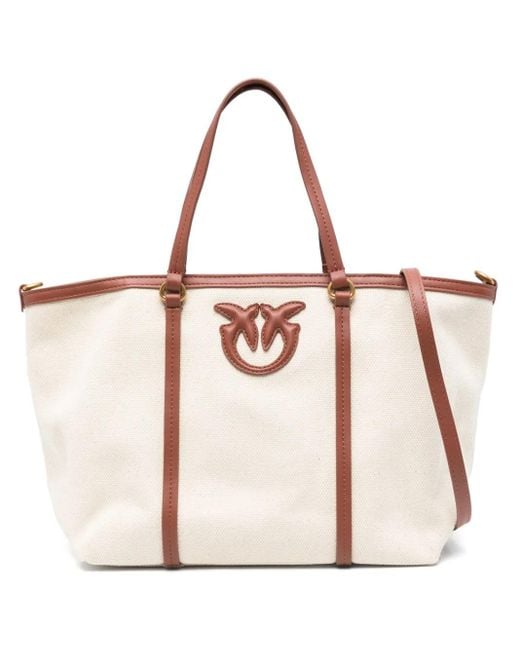 Pinko Large Love One Tote Bag in White | Lyst