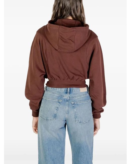 Tommy Hilfiger Red Zip-Up Cropped Hoodie