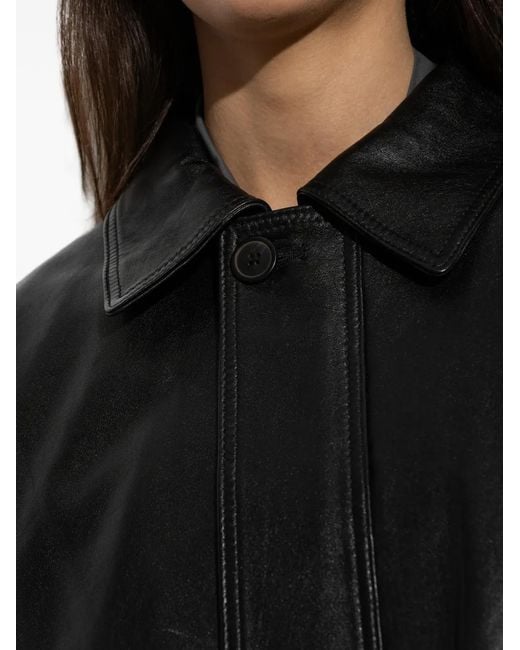 Arma Black Maeve Button-Up Oversized Jacket