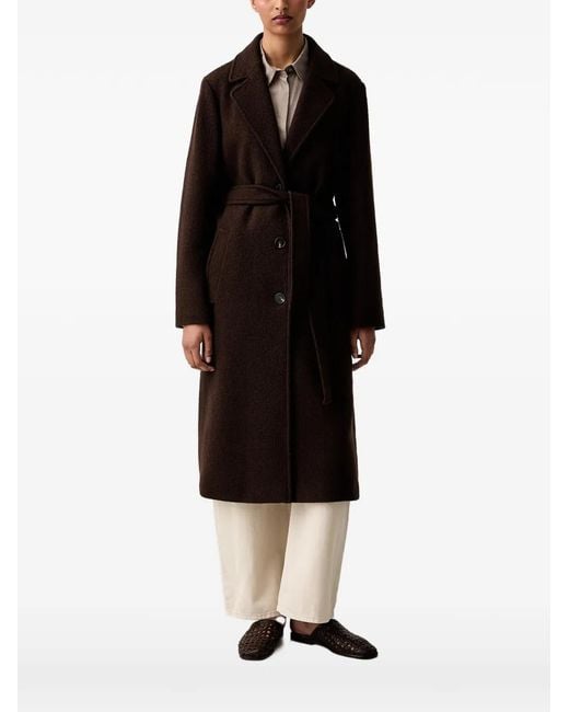 Marc O' Polo Black Belted Button-Up Coat