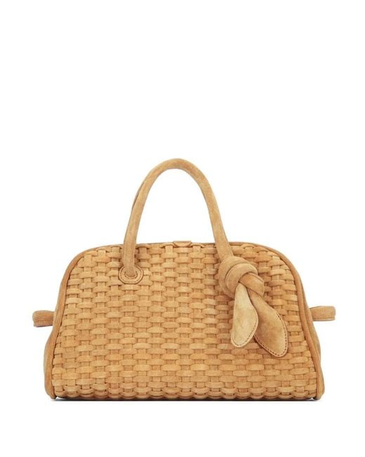 Jacquemus Natural Woven Knot Detail Tote Bag