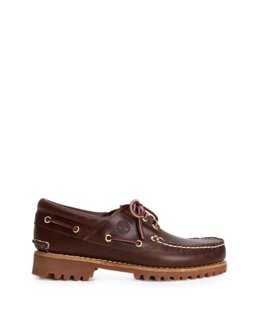 Timberland Brown Sebago Ranger Waxy Lug-Sole Boat Shoes for men