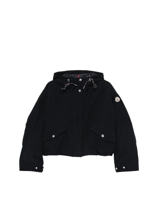 Moncler Black Eucalyptus Kapuzenjacke Mit Klappentasche