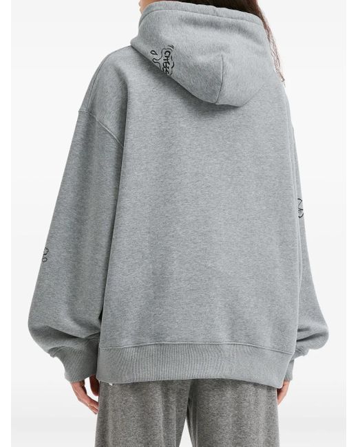Mini Cream Gray Hoodie mit grafischem Print