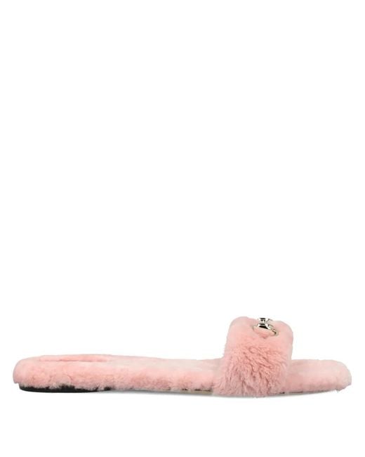 Gucci Pink Horsebit Flat Sandals