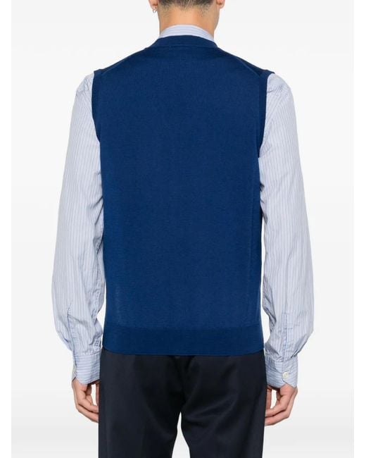 Kangra Blue V-Neck Waistcoat for men