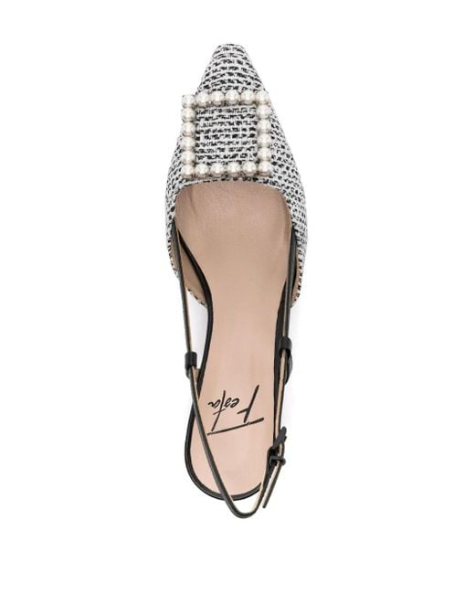 Roberto Festa White Stefy 50Mm Tweed Pumps
