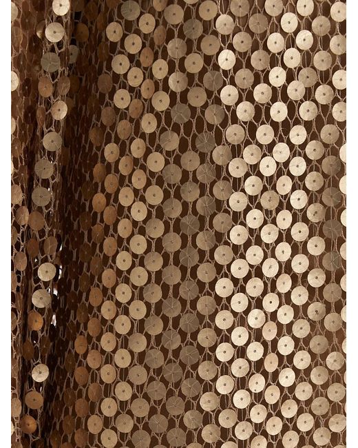 Taller Marmo Natural Le Dune Sequin-Embellished One-Shoulder Maxi Dress