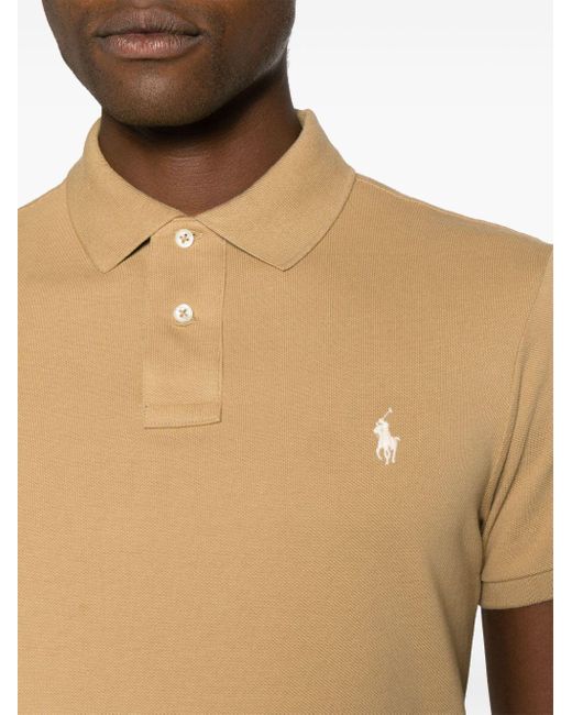 Polo Ralph Lauren Poloshirt mit Pony-Stickerei in Natural für Herren