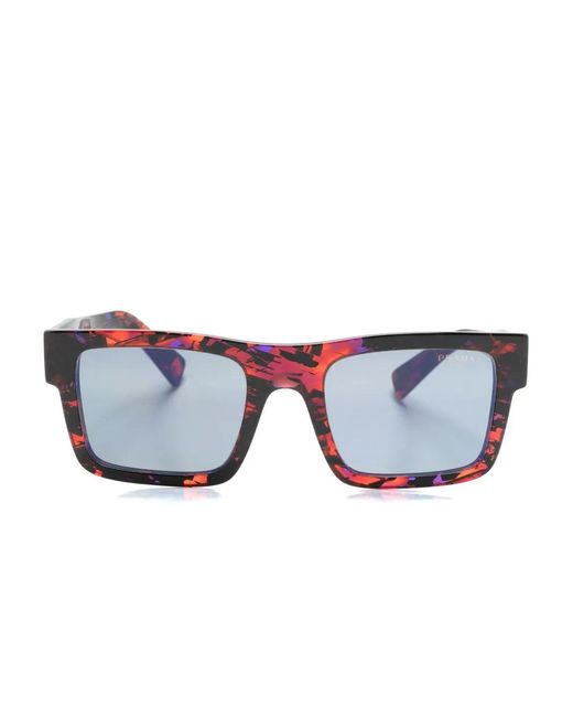 Prada Blue Symbole Rectangle-Frame Sunglasses for men