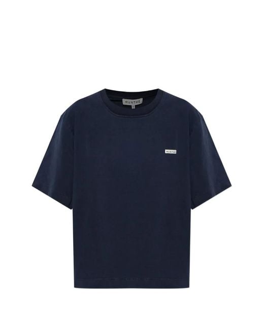 Munthe Blue Bellamy Logo-Patch T-Shirt