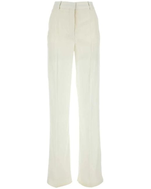Stella McCartney White High-Waist Wide-Leg Trousers