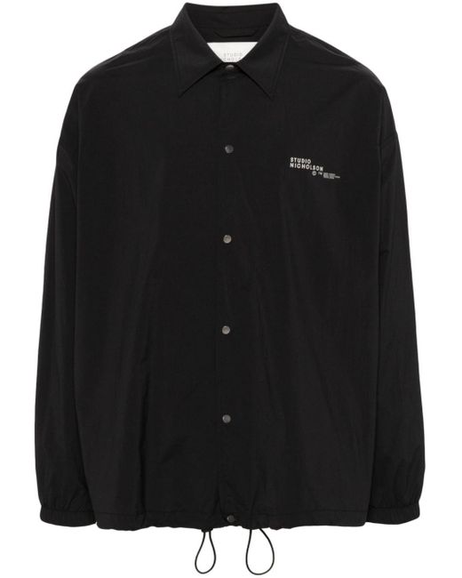 Studio Nicholson Logo-Print-Jacke mit Druckknöpfen in Black für Herren