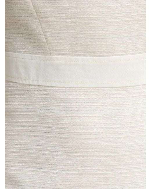 Guess White Square-Neck Tweed Dress