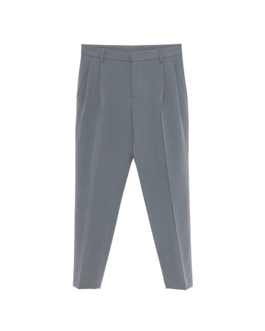 Patrizia Pepe Gray Pleated-Detail Trousers for men