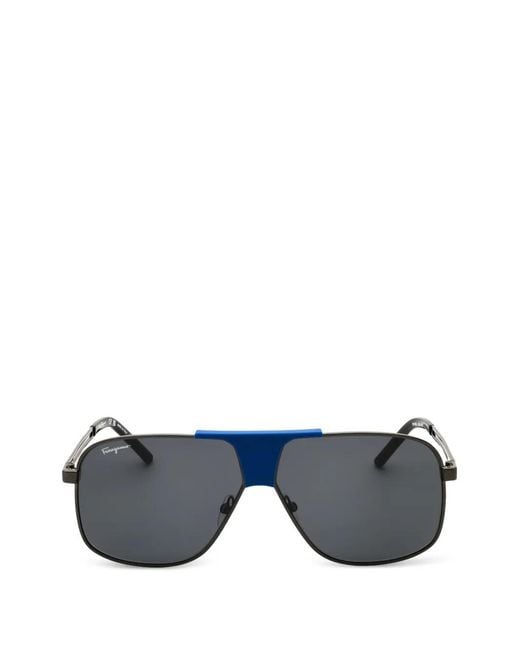 Ferragamo Eyewear Blue Geometric-Frame Sunglasses for men