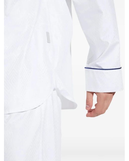 Zimmerli of Switzerland White Long-Sleeve Pajamas for men