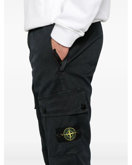 メンズ Stone Island コンパスバッジ カーゴパンツ Black