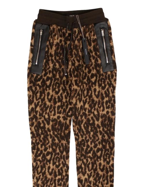 Amiri Brown Leopard-Print Trousers for men