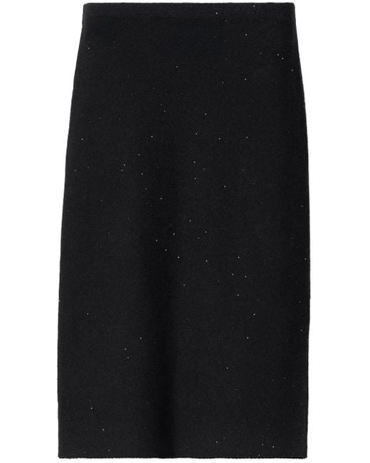 Fabiana Filippi Black Sequin-Embellished Midi Skirt