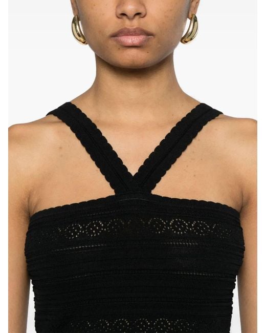 Twinset Geribbelde Top in het Black