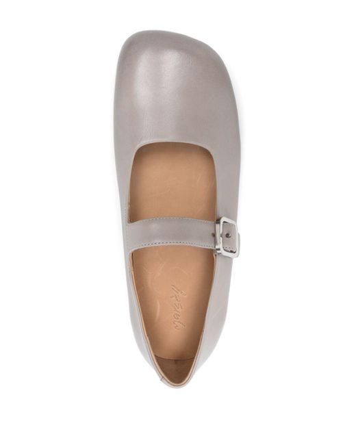 Marsèll Gray Leather Ballet Flats