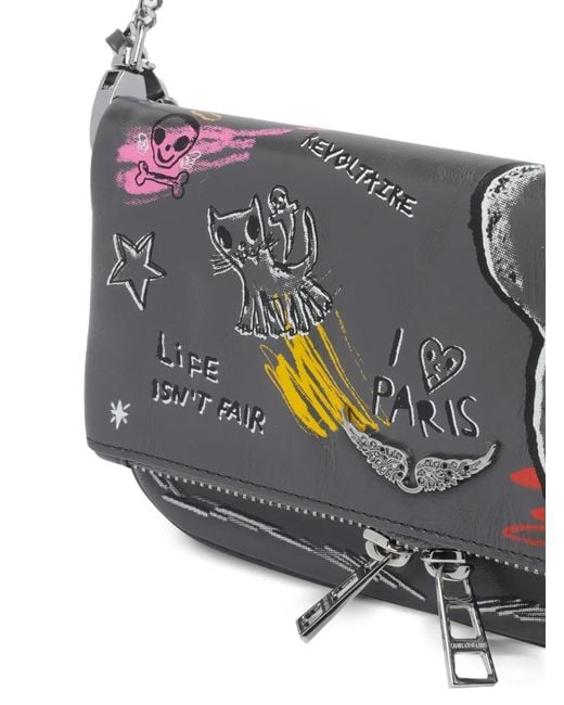 Zadig & Voltaire Gray X Humberto Cruz Rock Crossbody Bag