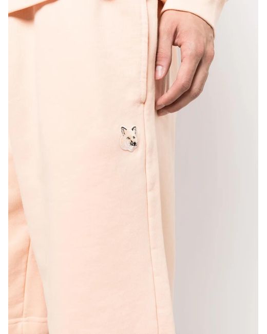 Maison Kitsuné Natural Fox-Patch Cotton Shorts for men