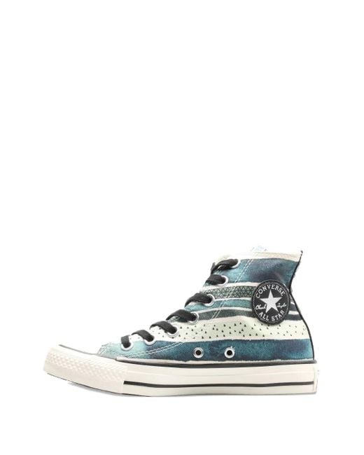 Converse Blue Stripe-Pattern Sneakers