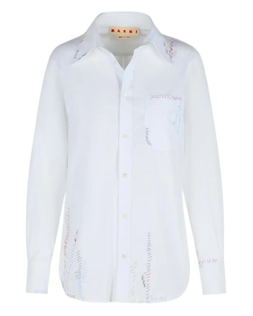 Marni エンブロイダリー シャツ White