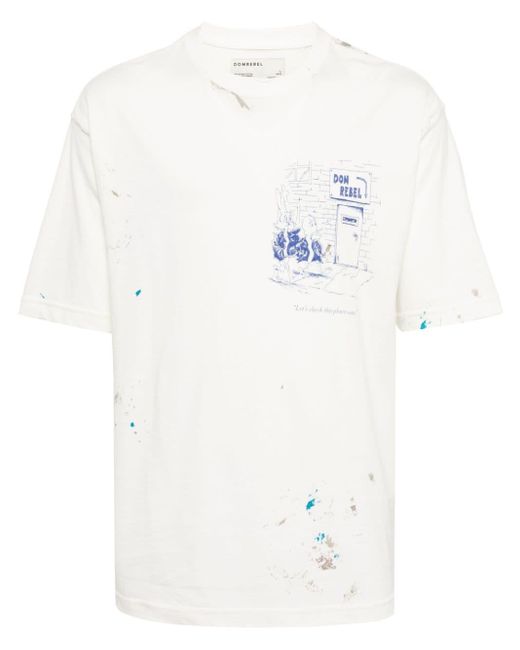 メンズ DOMREBEL Scuff Door グラフィック Tシャツ White