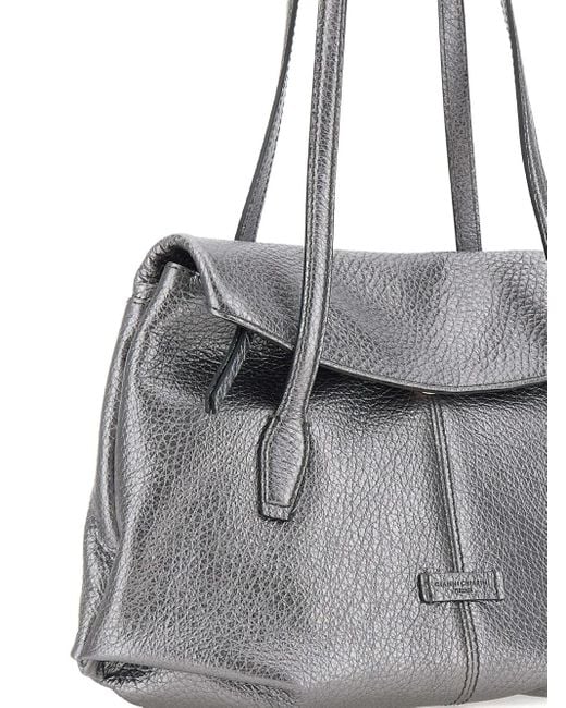 Gianni Chiarini Gray Metallic Leather Tote Bag